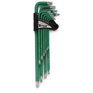 Nut Drivers, Star/Hex Handrivers & Screwdrivers Titan 12715 13 Piece  Extra-Long Arm Tamper Resistant Star Key Set