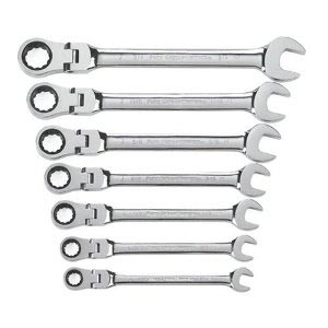 Wrenches GearWrench 35423 7 Piece Flex-Head Combination Ratcheting Wrench Set Metric