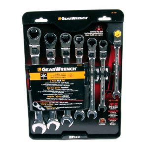Wrenches Gear Wrench 35587 7 Piece XL Lock Flex Ratcheting Comb Wrench Set- SAE