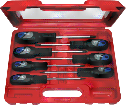 Nut Drivers, Star/Hex Handrivers & Screwdrivers T & E Tools 78007 7 PieceTamper Torx-r Screwdriver Set
