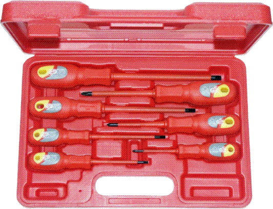 Nut Drivers, Star/Hex Handrivers & Screwdrivers T & E Tools 78017 7 Piece VDE Electrical Insulated Screwdrivers