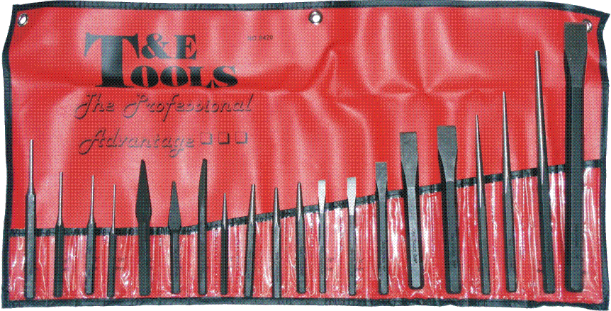 PryBars, Scrapers, Punches & Chisels T & E Tools 8420 20 Piece Punch & Chisel Set