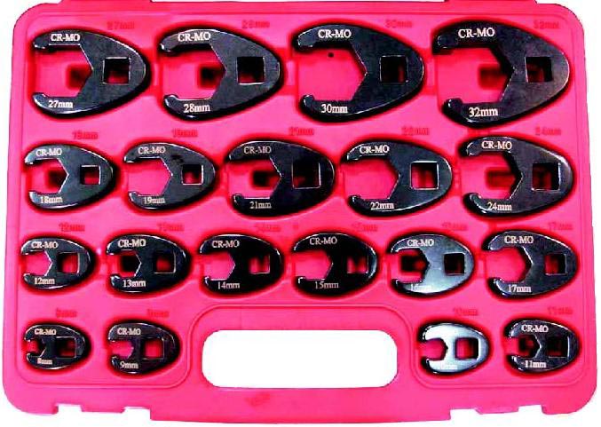 Wrenches T & E Tools 93919 19Pc. Metric Flare Nut Crowsfoot Wrench Set