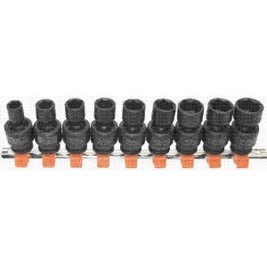 3/8 Drive Professional T & E Tools 97348 3/8-inch Drive Metric 9 Piece Universal Impact Socket Set-6 Point
