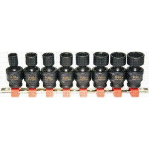 3/8 Drive Professional T & E Tools 97349 3/8-Inch Drive SAE 8 piece Universal Impact Socket Set [6 Point]