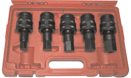 Hex & Star Sockets Professional Series T & E Tools 97598 3/4-Inch Dr 5 piece SAEIn-Hex Universal Impact Socket Se