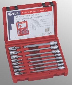 Hex & Star Sockets Professional Series PN:BS2316WS Genius 16 Piece 1/4