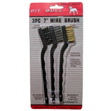 Shop Essentials CHIB3943  3PC MINI WIREBRUSH PLASTIC HANDLE