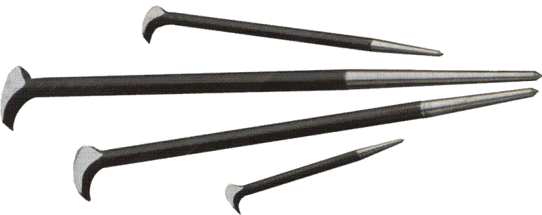 PryBars, Scrapers, Punches & Chisels T & E Tools J7100 4 Piece Roll Head Pry Bar Set