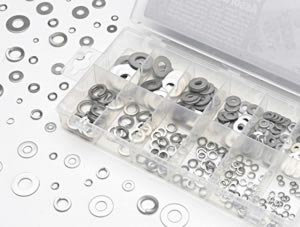 Hardware Assortments PTW5216 350 pc SAE Lock & Flat Washer Assortment