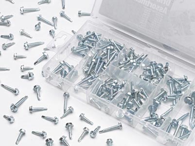Hardware Assortments PTW5220 200 pc Self Drilling Hex Washer Assortment