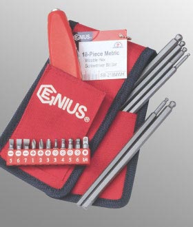 Nut Drivers, Star/Hex Handrivers & Screwdrivers PN:SB218MWH Genius 18 Piece Metric Wobble Hex Screwdriver Bit Set