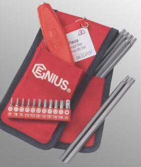 Nut Drivers, Star/Hex Handrivers & Screwdrivers PN:SB224TOT Genius 24 Piece Tamperproof Star Screwdriver Bit Set