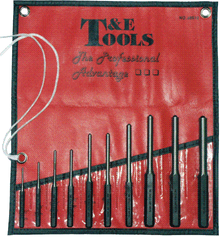 PryBars, Scrapers, Punches & Chisels T & E Tools J8910 10 Piece Roll-Pin Punch Set