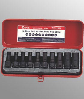 Hex & Star Sockets Professional Series PN:TH310S Genius 10 Piece 3/8