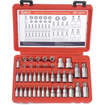 Hex & Star Sockets Professional Series PN:BS23441 Genius 41 Piece Torx Master Socket Set