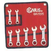 Wrenches / Pliers Professional PN:GW7707S Genius 7 Piece SAE Stubby Combination Ratcheting Wrench Set