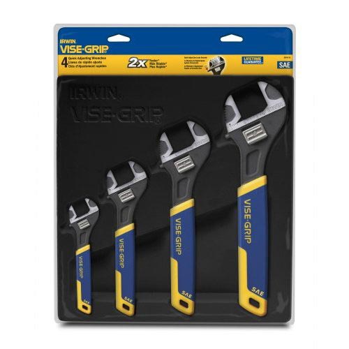 Wrenches / Pliers Professional Irwin 2078719 SAE Adjusting Wrench Tray Set - 6 Inch, 8 Inch, 10 Inch, 12 Inch