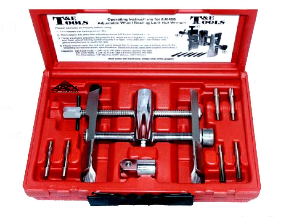 New Tools & Equipment T&E Tools Adjustable Wheel Bearing Lock Nut Wrench Model J6400