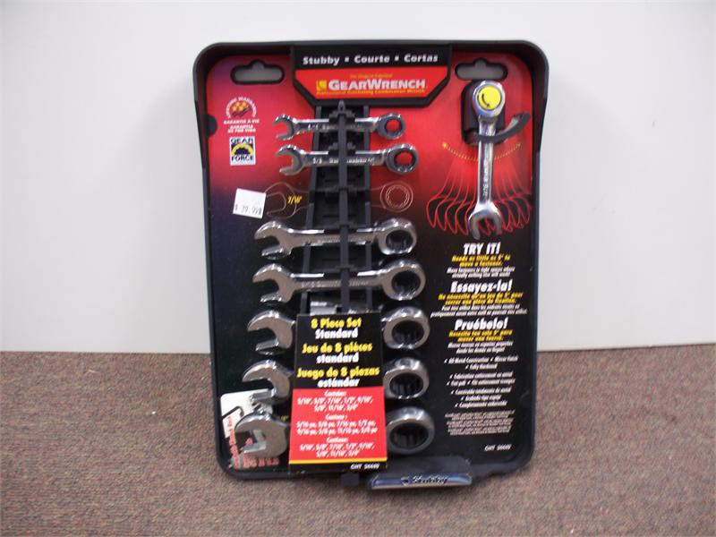 Wrenches Gearwrench 34449 8pc SAE Stubby Ratcheting Wrench Set