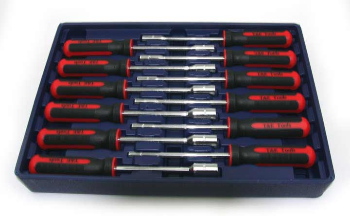 Nut Drivers, Star/Hex Handrivers & Screwdrivers T & E Tools ST922M 12 Piece Metric Spin-Tite Nut Driver Set-MM