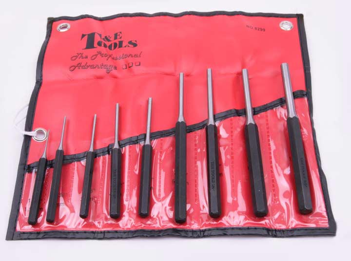 PryBars, Scrapers, Punches & Chisels T & E Tools 8299 9 Piece  Pin Punch Set