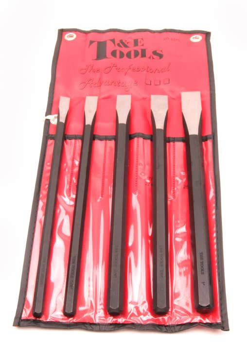 PryBars, Scrapers, Punches & Chisels T & E Tools 8379 5 Piece Long Cold Chisel Set