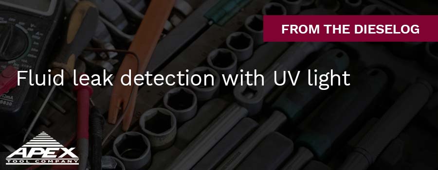 Fluid leak detection with UV light