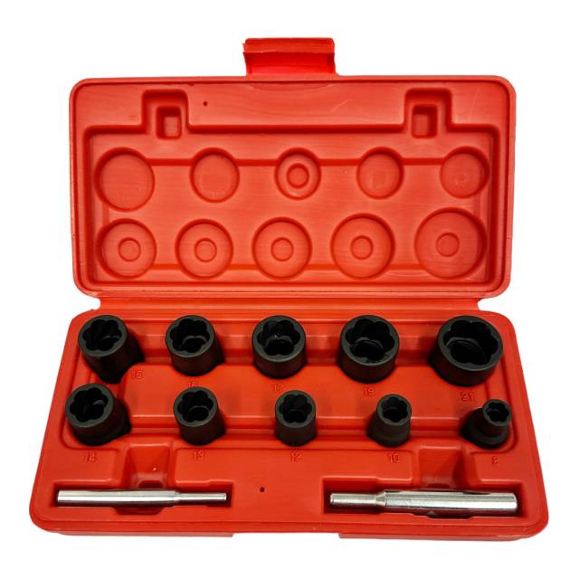 ATC 2062 3/8" and 1/2" Drive Metric 12 Piece Damaged Nut Twist Socket Set