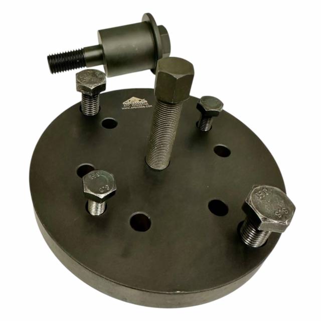 JDG2074A precision machined circular puller flange plate close up view